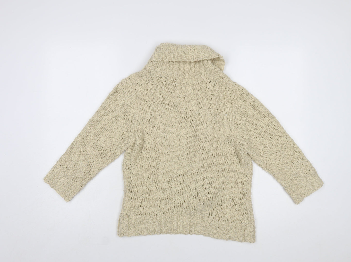 Marks and Spencer Women Beige Wool Blend Chunky Knit Cardigan UK 14