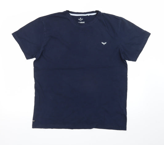 Threadbare Men's Blue Crew Neck Cotton T-Shirt Size L