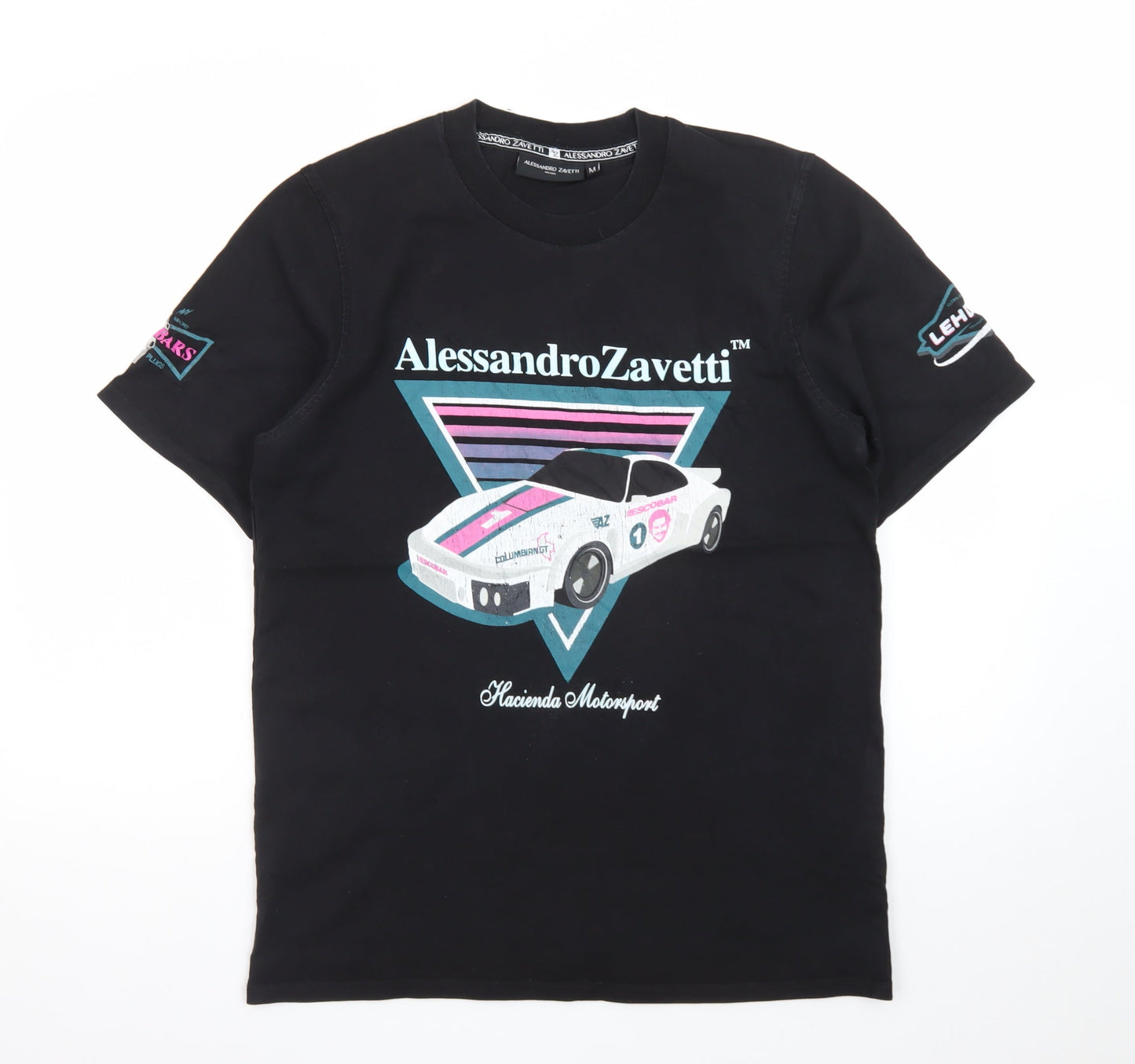 Alessandro Zavetti Men's Black Medium Hacienda Motorsport Graphic T-Shirt