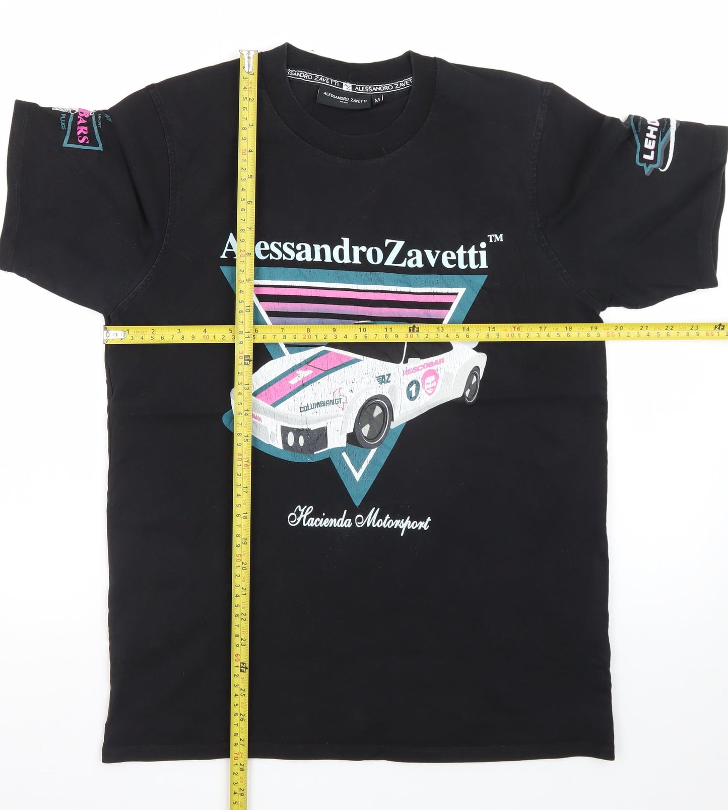 Alessandro Zavetti Men's Black Medium Hacienda Motorsport Graphic T-Shirt
