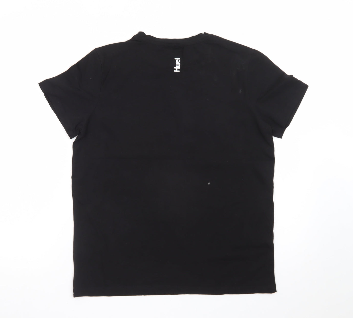 Huel Men's Black Cotton Crew Neck Short Sleeve T-Shirt M