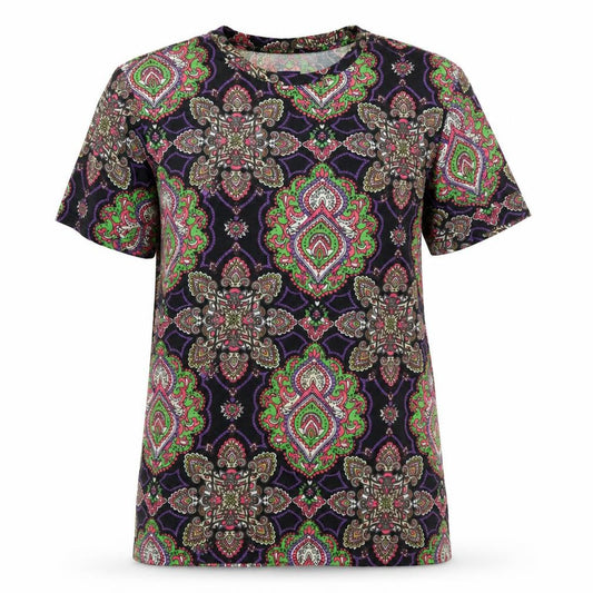 Urban Threads Women's Multicoloured Paisley Short Sleeve T-Shirt S