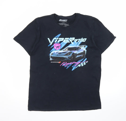 Dodge Men’s Black Racing Car Graphic Cotton T-Shirt Size L