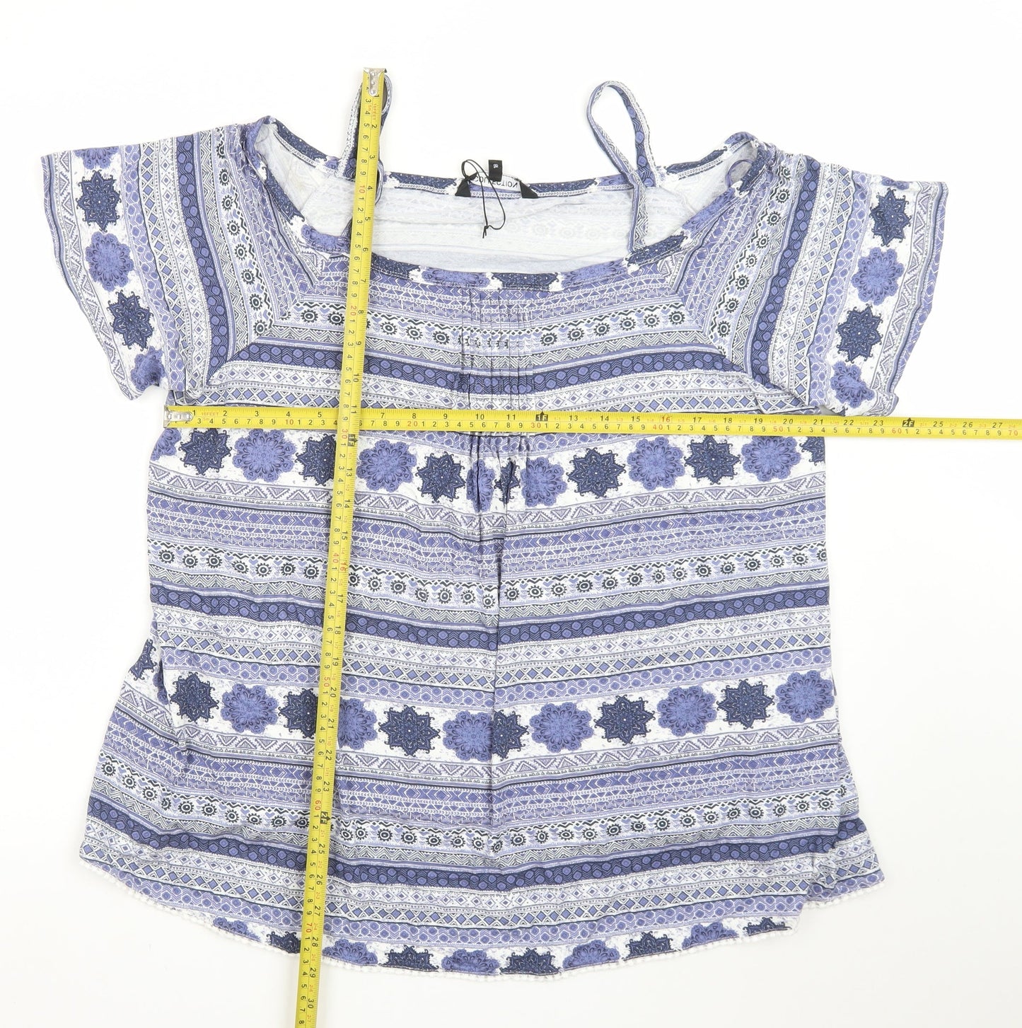 Debenhams Women’s Blue Bohemian Tunic Blouse Size 18 Viscose