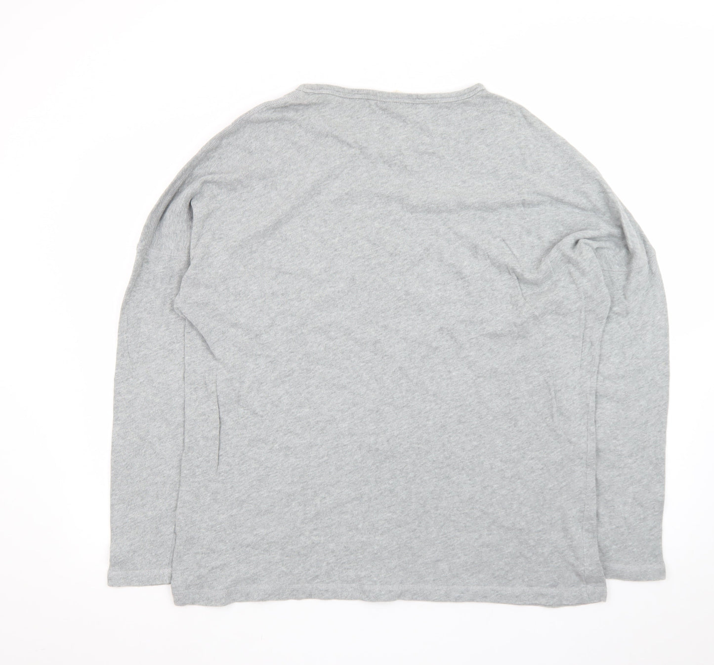 Pure DKNY Women’s Grey Long Sleeve Cotton Crew Neck T-Shirt Size L