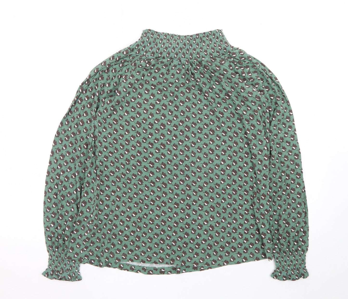 Next Women’s Green Floral High Neck Long Sleeve Tunic Blouse Size 6 Petite