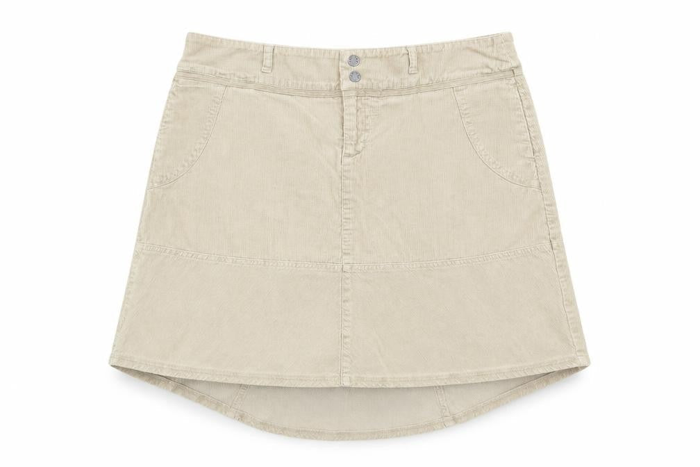 FatFace Women Beige Corduroy A-Line Skirt Size 16