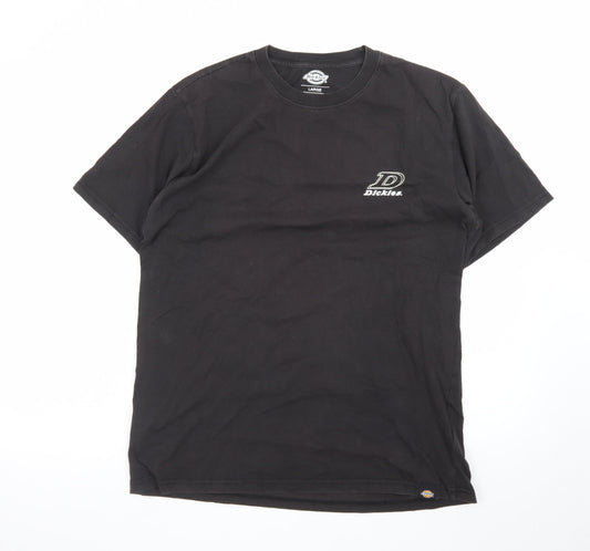Dickies Men's Black Large Logo Graphic Cotton T-Shirt