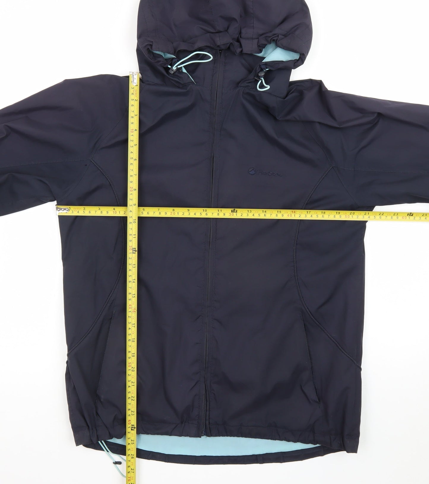 Peter Storm Women's Blue Waterproof Hooded Rain Jacket Size 12