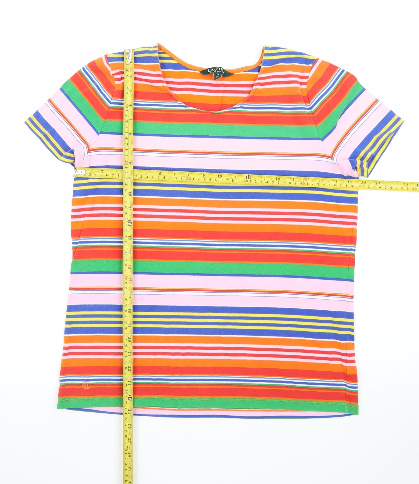 Ralph Lauren Women’s Multicoloured Striped Cotton T-Shirt XL