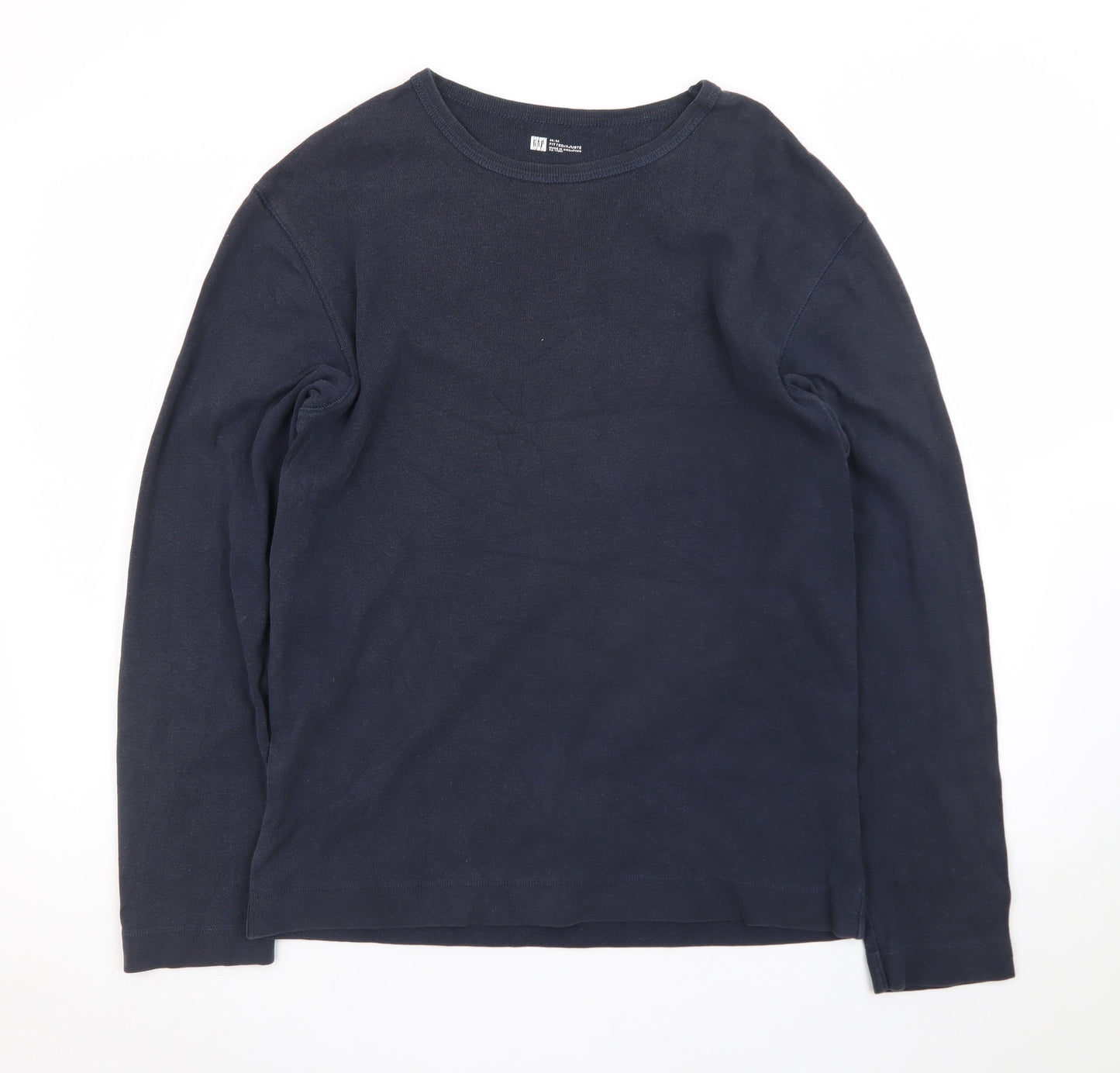 CAT Men’s Blue Long Sleeve Crew Neck Cotton T-Shirt M