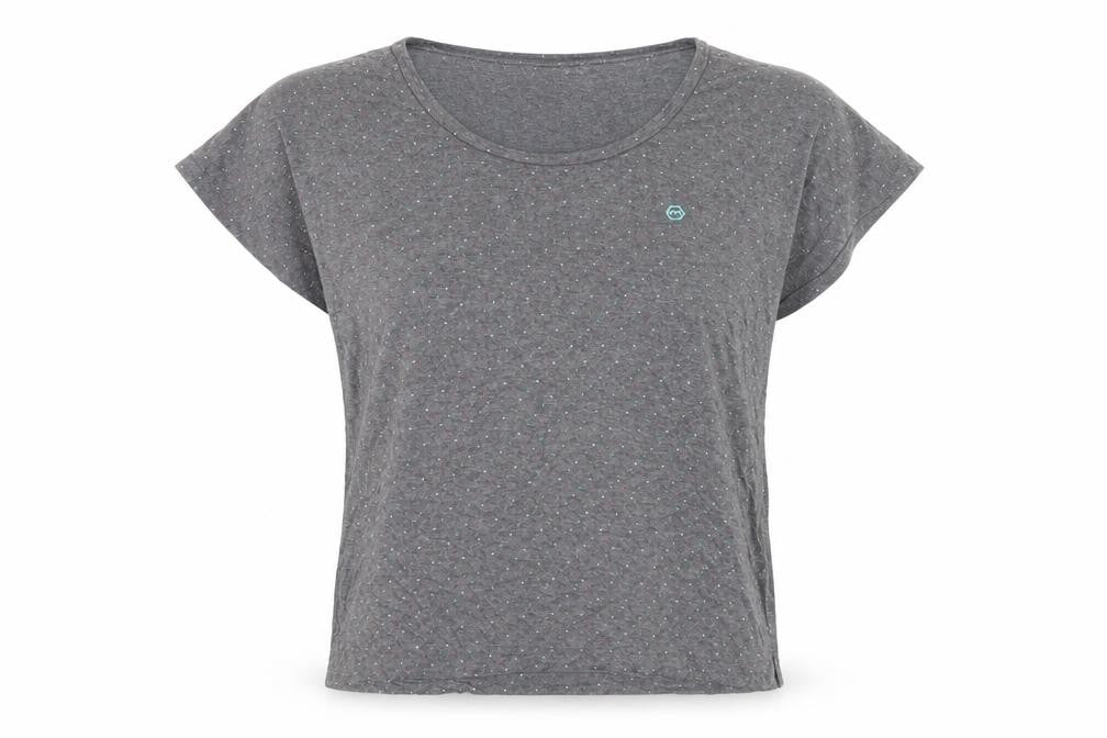 Moshulu Women Grey Polka Dot Relaxed T-Shirt Size 12