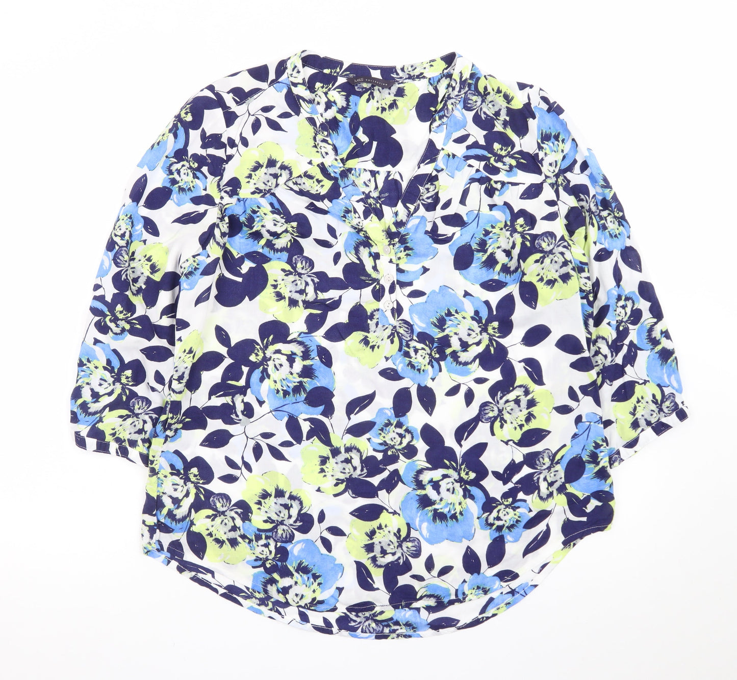 Marks and Spencer Women's Multicoloured Floral Tunic Blouse UK 14