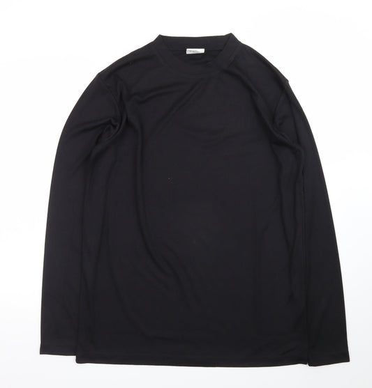 DCC Men's Black Thermal Long Sleeve Crew Neck T-Shirt Size L