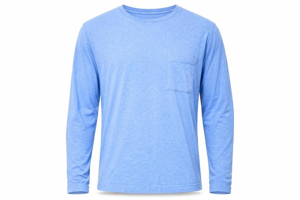 Marks & Spencer Men's Blue Long Sleeve Cotton T-Shirt M