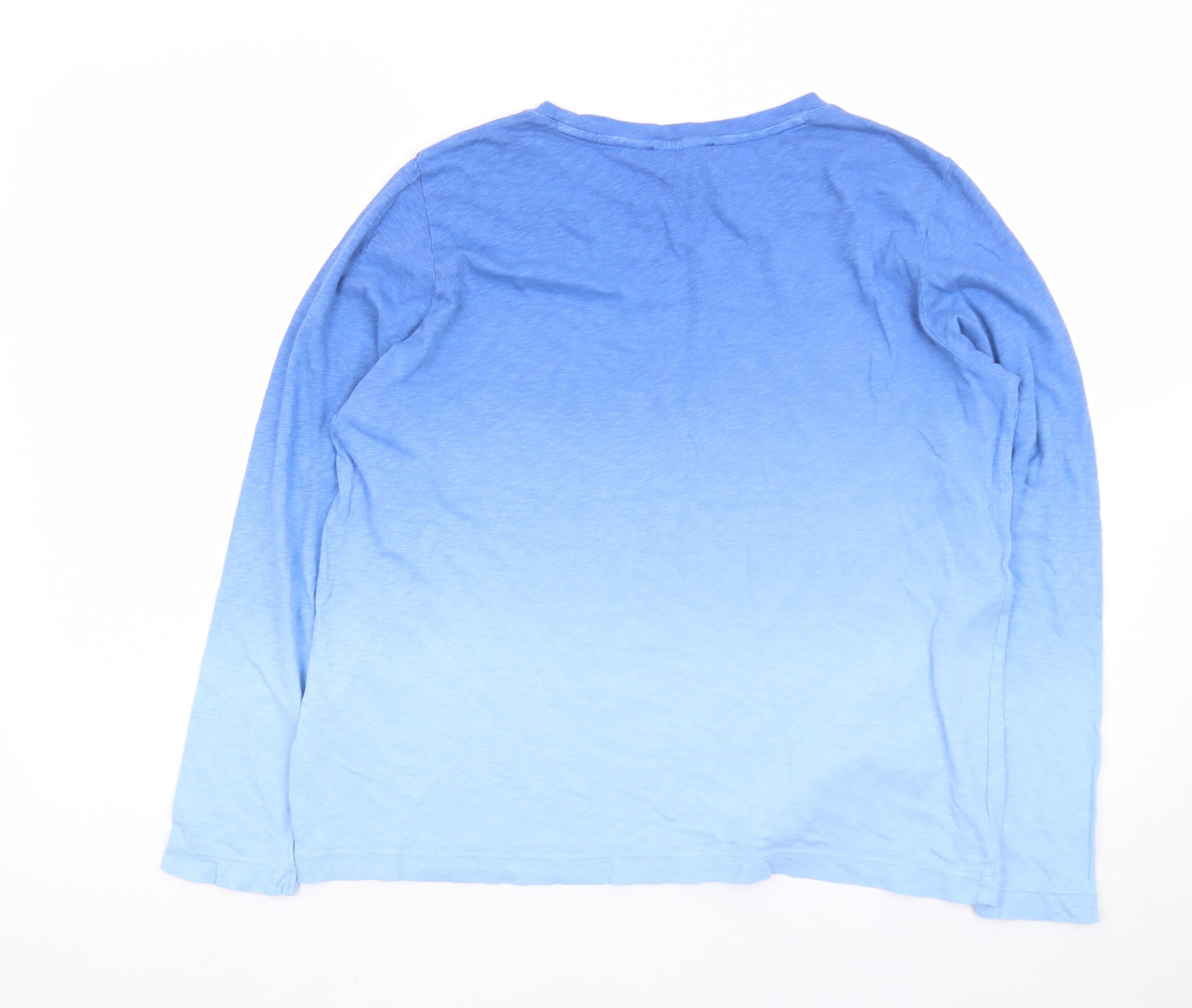 Marks and Spencer Men's Blue Long Sleeve Cotton T-Shirt M