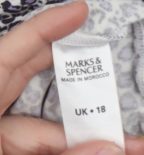 Marks and Spencer Women’s Multicoloured V-Neck 3/4 Sleeve Top Size 18