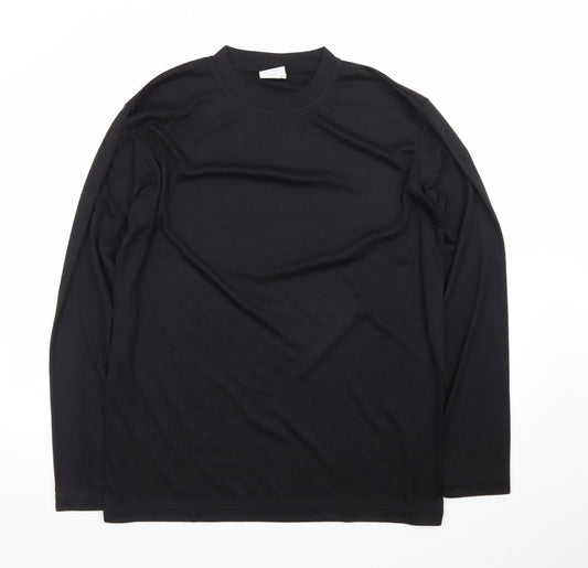 DCC Men's Black Long Sleeve Thermal Crew Neck T-Shirt L