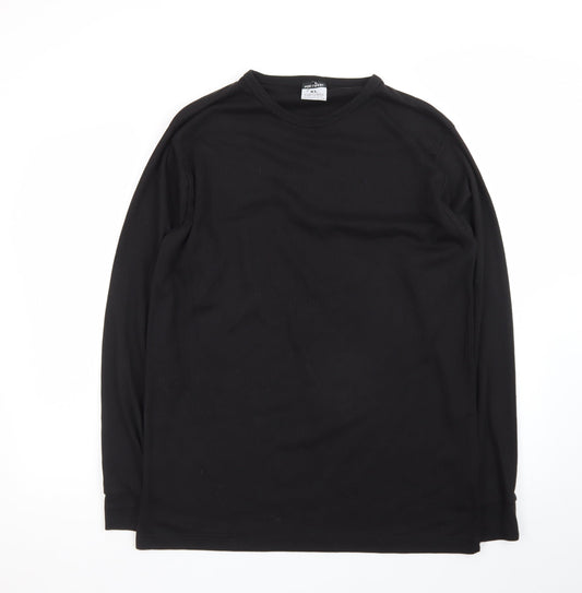 Portwest Men's Black Long Sleeve Crew Neck T-Shirt XL Regular Fit
