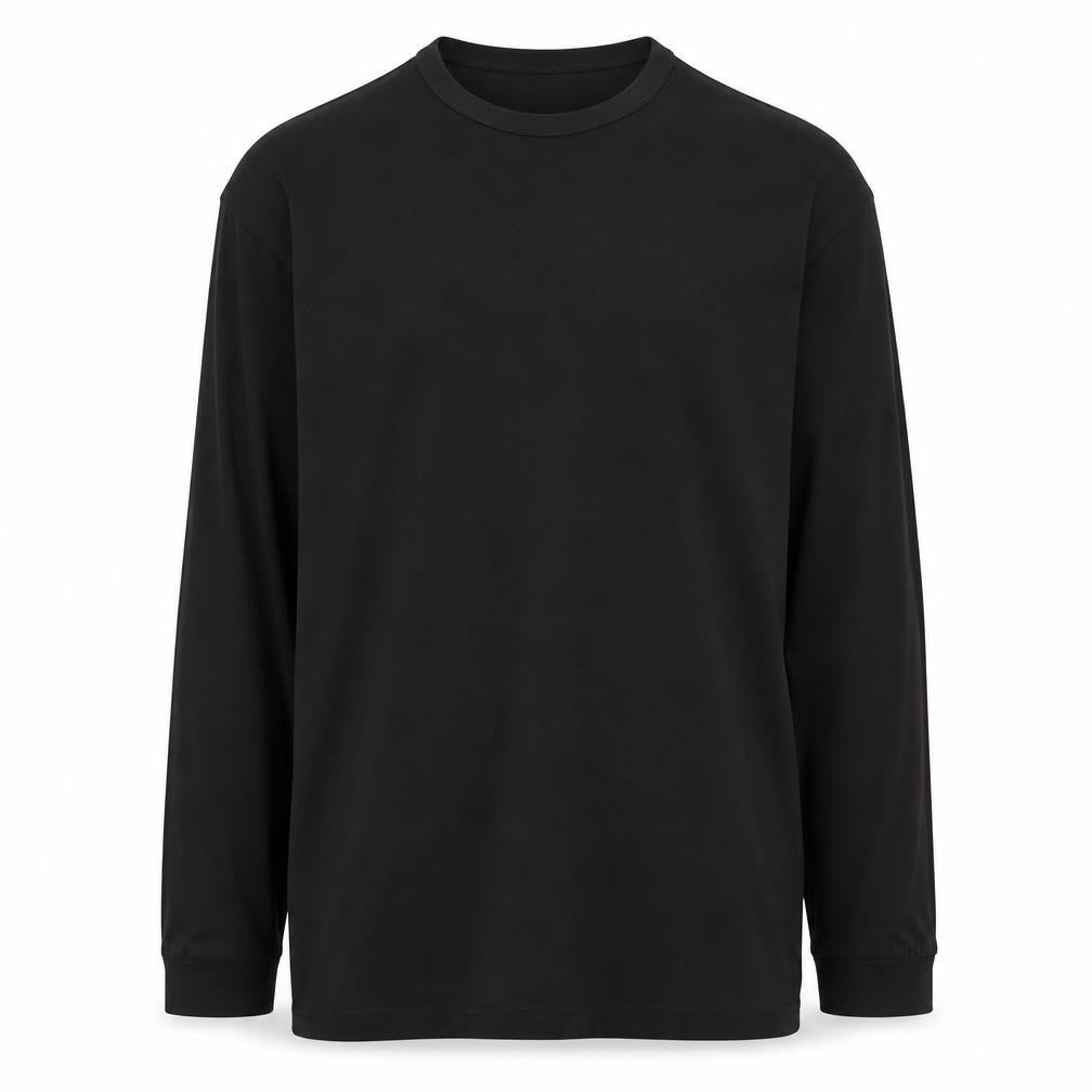Portwest Men's Black Long Sleeve Crew Neck T-Shirt XL Regular Fit