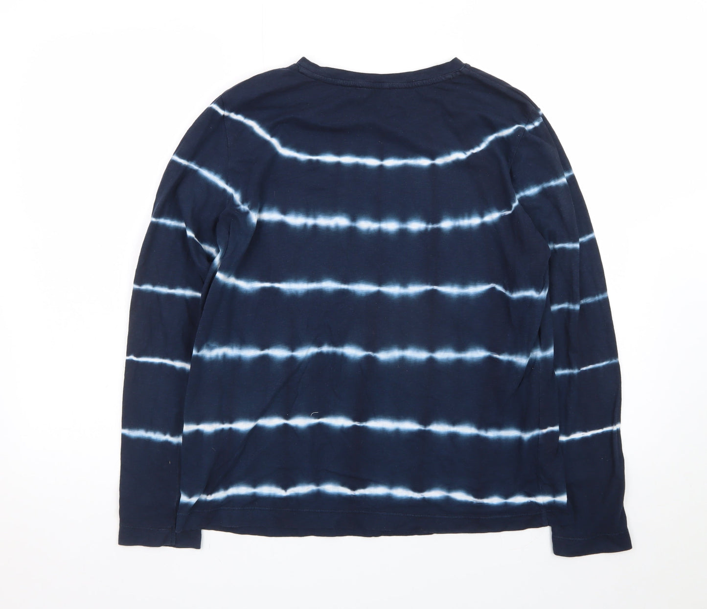 Marks and Spencer Women’s Blue Tie-Dye Long Sleeve Cotton T-Shirt Size 10