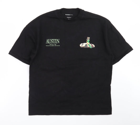 River Island Men's Black Austin Texas Car Club Oversized T-Shirt Size S