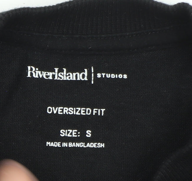River Island Men's Black Austin Texas Car Club Oversized T-Shirt Size S