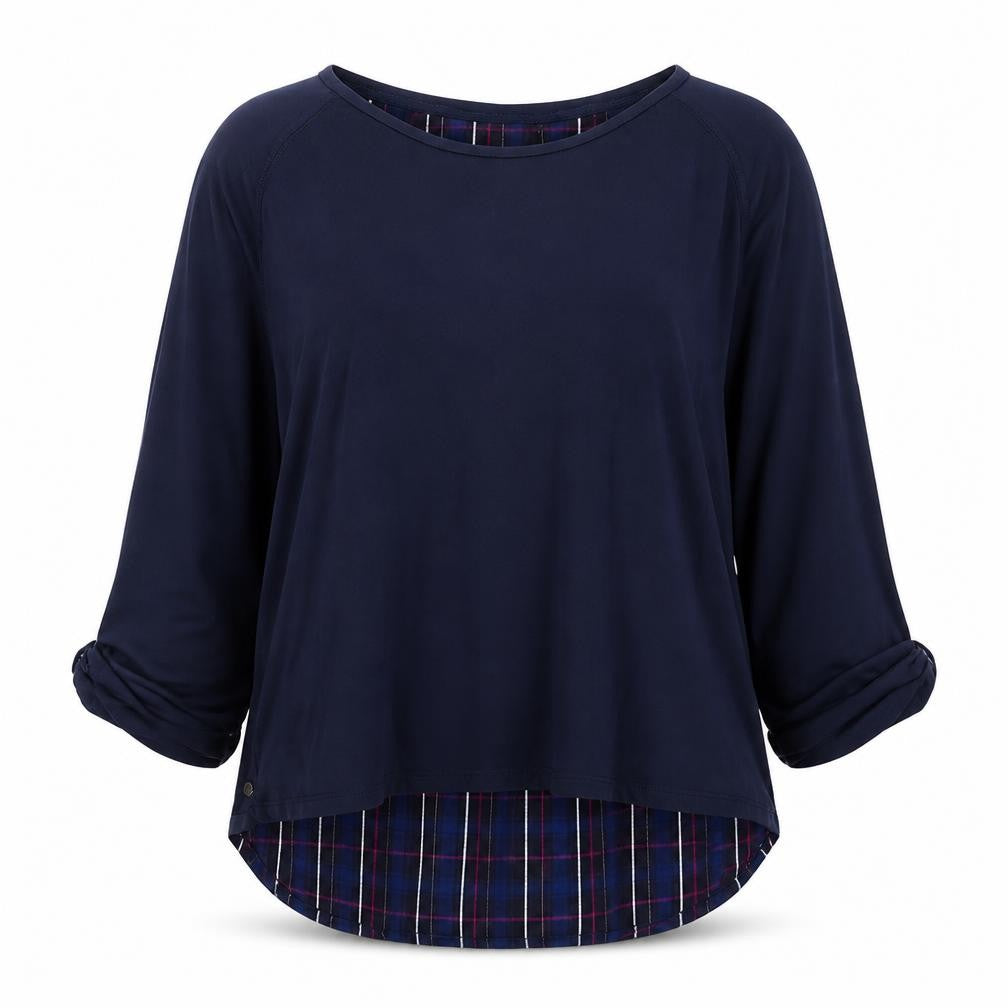 FatFace Women’s Blue Plaid Layered Tunic Blouse Size 14