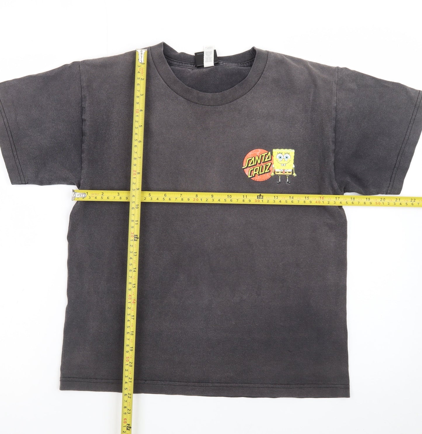 Santa Cruz SpongeBob Black Cotton T-Shirt Youth Large Short Sleeve