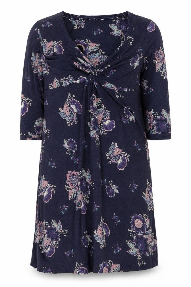 FatFace Women's Blue Floral Knee Length A-Line Dress Size 14