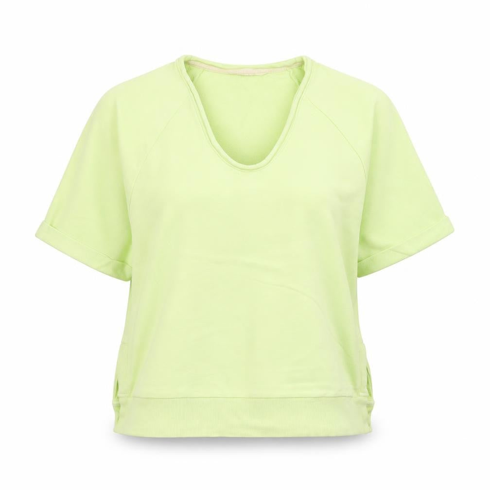 Marks & Spencer Per Una Women's Green Cotton Short Sleeve T-Shirt Size S