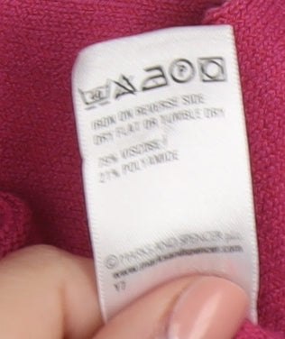 Marks and Spencer Women Pink Bow Neck 3/4 Sleeve Jumper Size 20