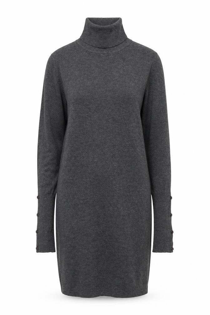 Tezenis Women Grey Slim Fit Roll Neck Long Sleeve Tunic Jumper S