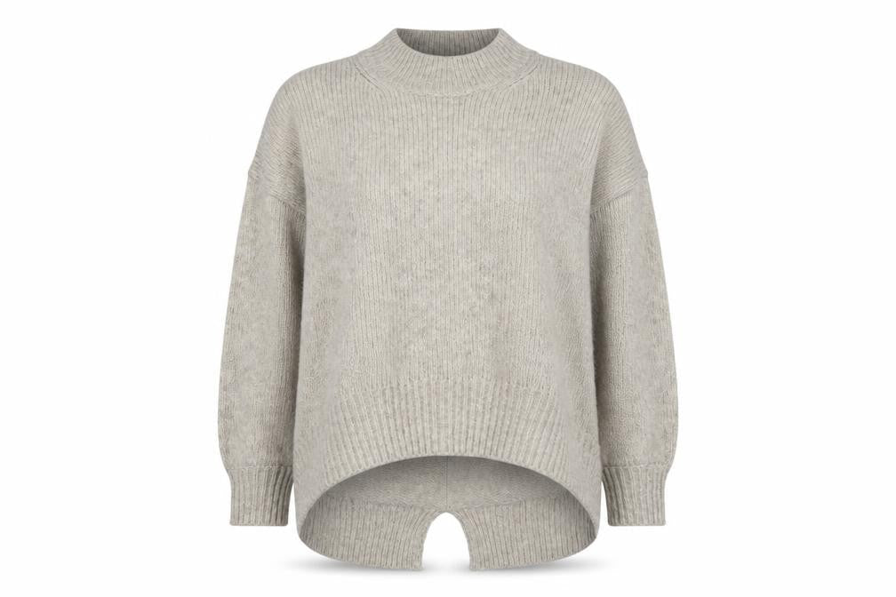 Tu Women Beige Mock Neck Chunky-Knit Jumper Size 18