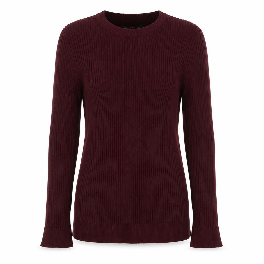 L.A. Knit Collection Women's Burgundy Long Sleeve Pullover Jumper Size L