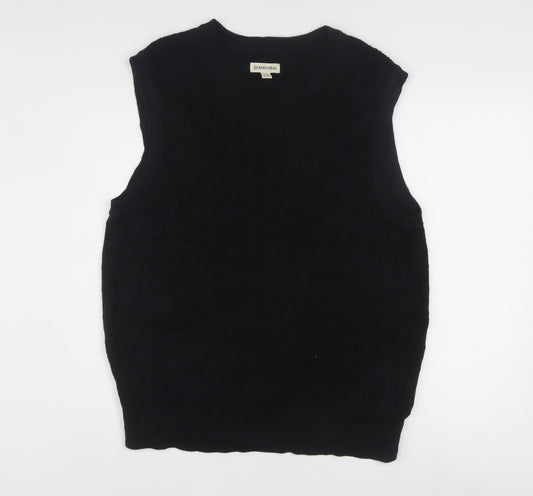 St. John's Bay Men's Black Cotton Knit Sleeveless V-Neck Vest M
