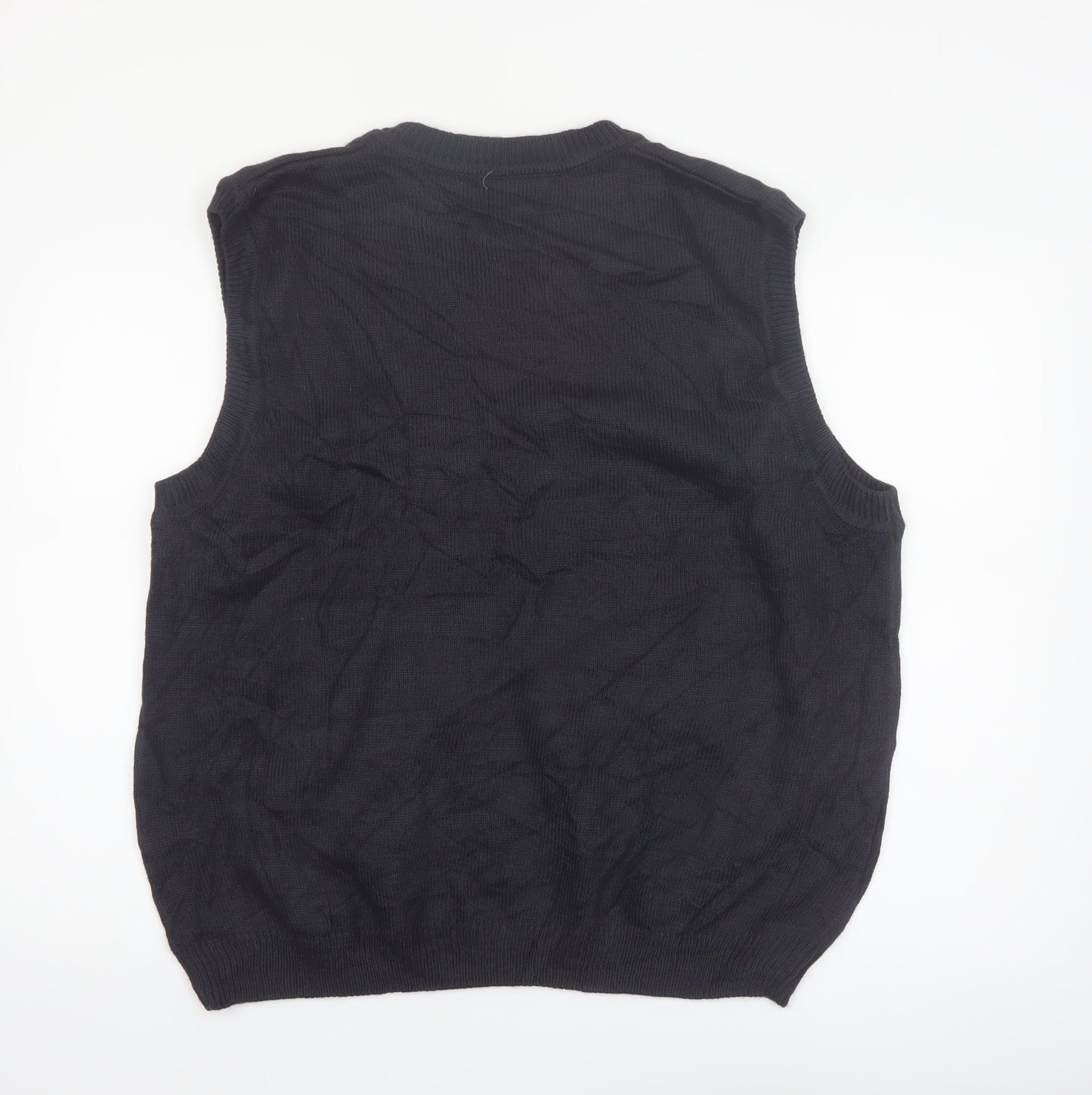 Arnold Palmer Men's Black V-Neck Sleeveless Acrylic Golf Vest L