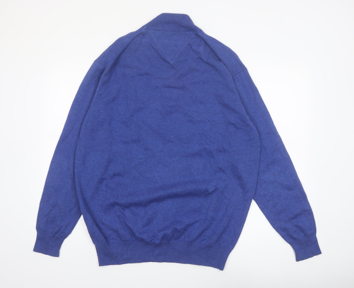 Vedoneire Mens Blue Cotton Half Zip Jumper L High Neck Classic