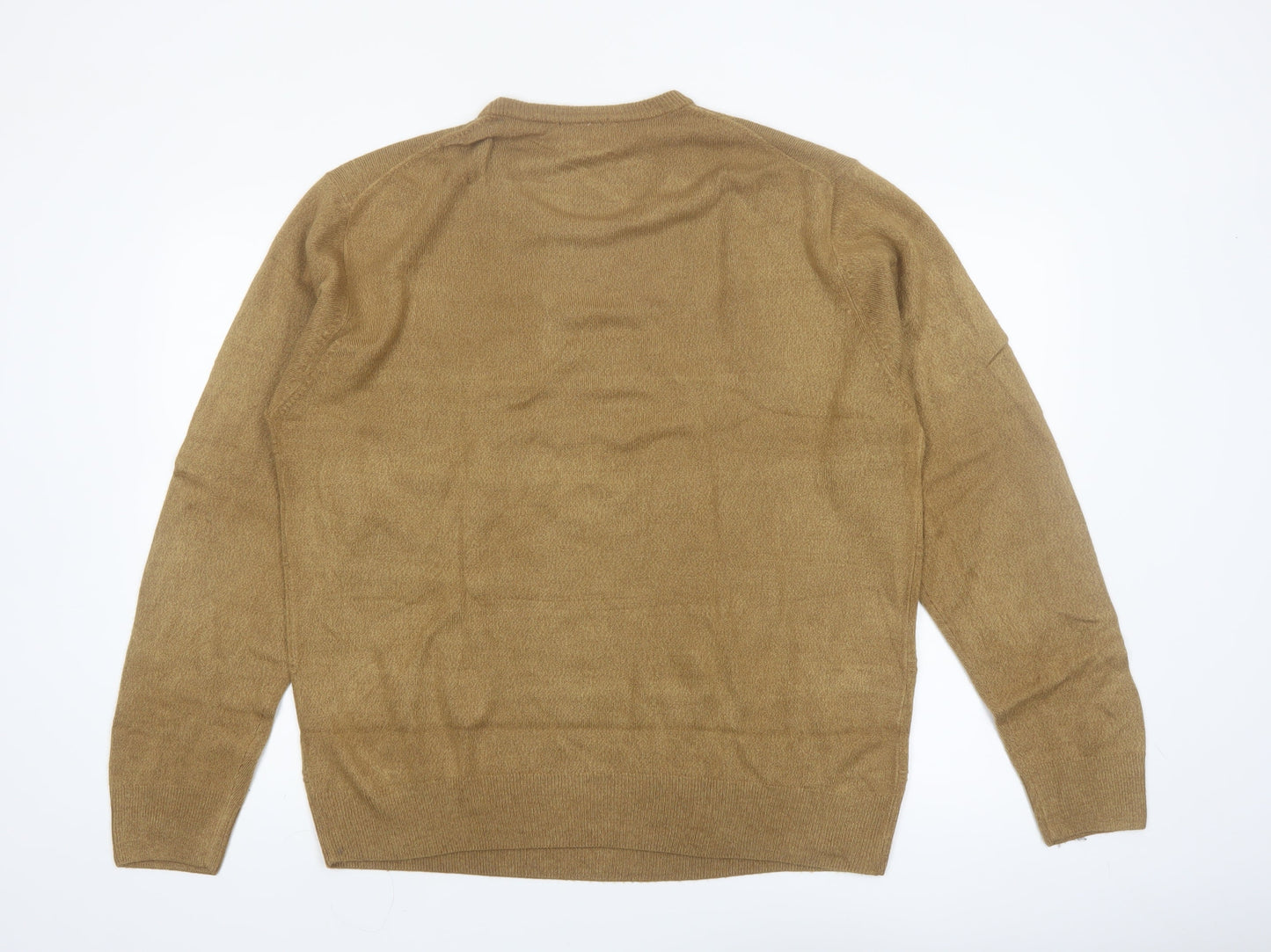 Dockers Men's Beige Acrylic Crew Neck Pullover Jumper XL