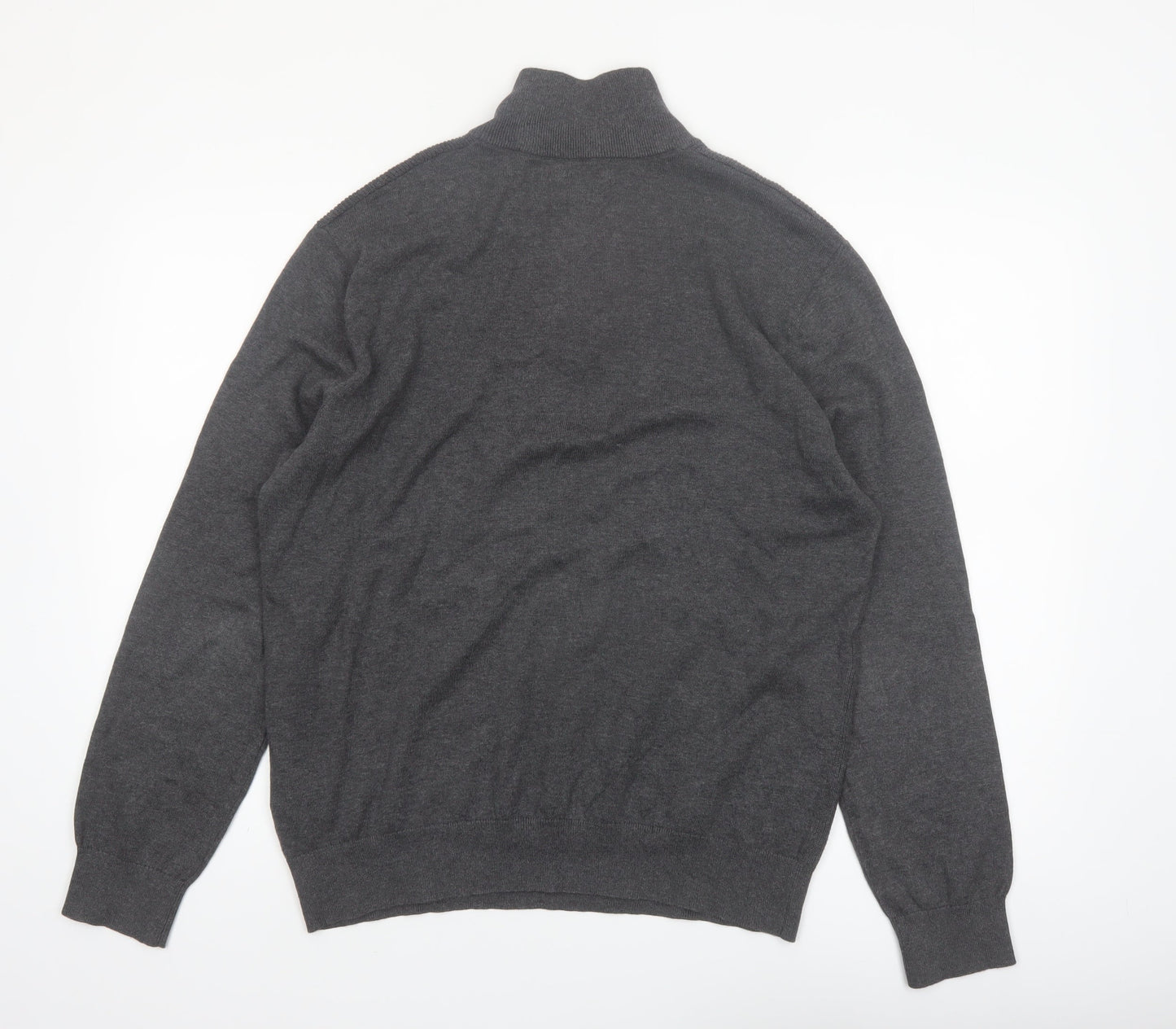 Nautica Men's Grey 1/4 Zip Cotton Jumper Size L