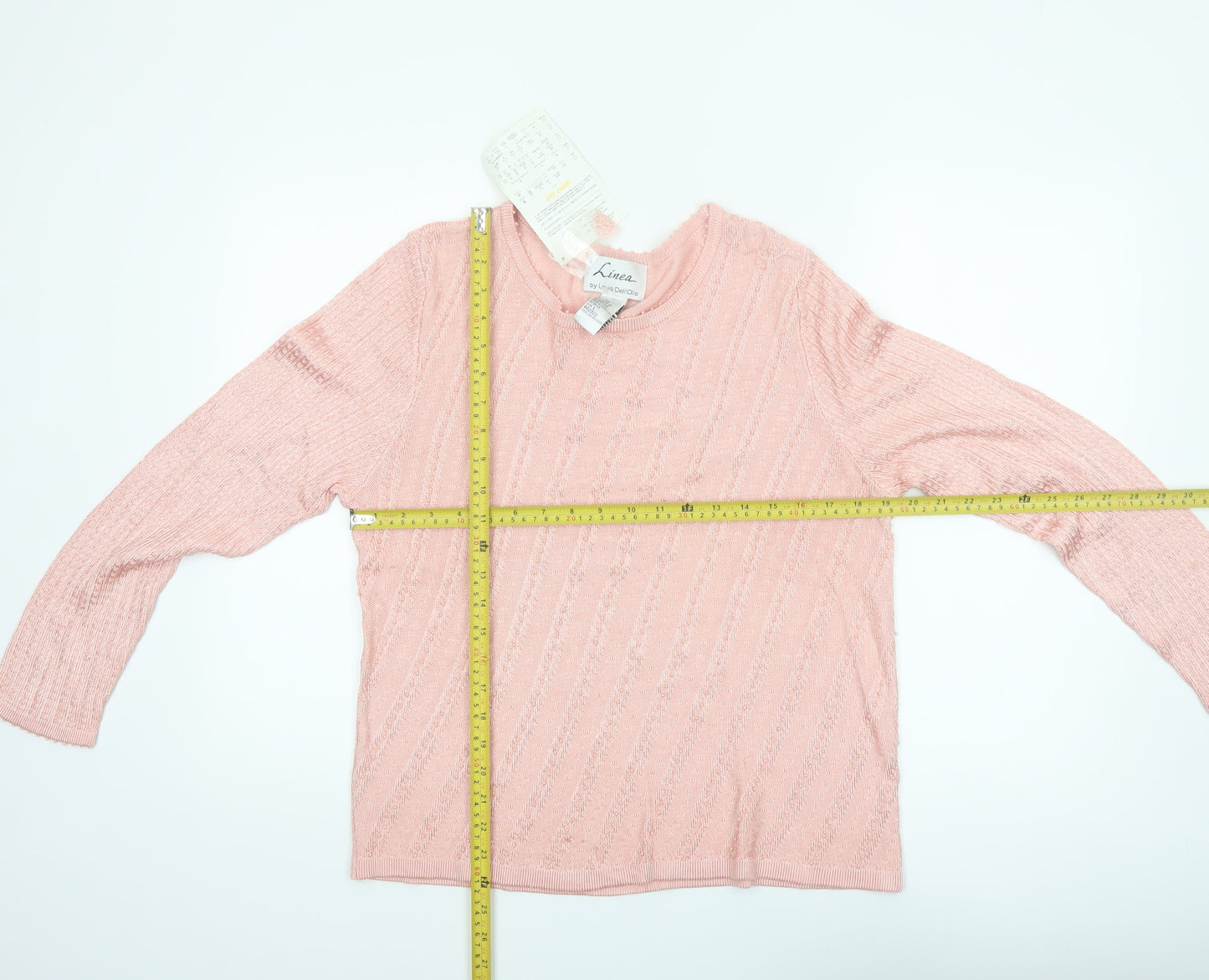 Linea by Louis Dell'Olio Pink Rayon Knit Women's L Jumper