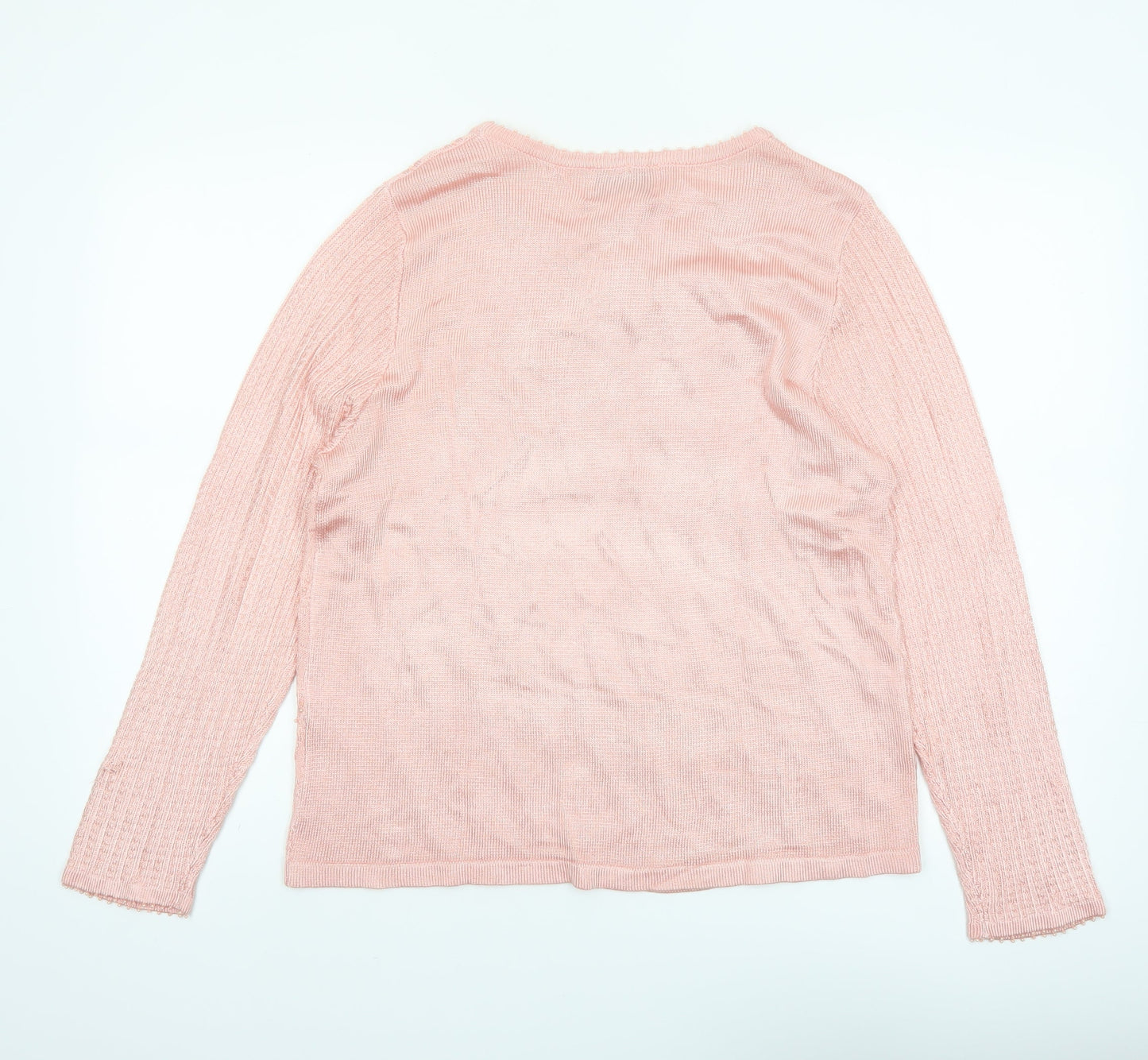 Linea by Louis Dell'Olio Pink Rayon Knit Women's L Jumper