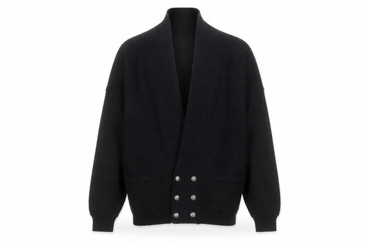 Aklanda Men's Black Wool Button Cardigan M Classic Fit