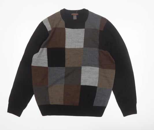 Dockers Men's Multicoloured Check Knit Acrylic Jumper L