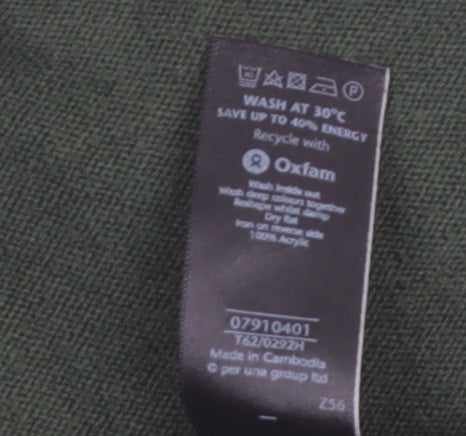Marks and Spencer Per Una Green Long Sleeve Open Knit Cardigan Size 16
