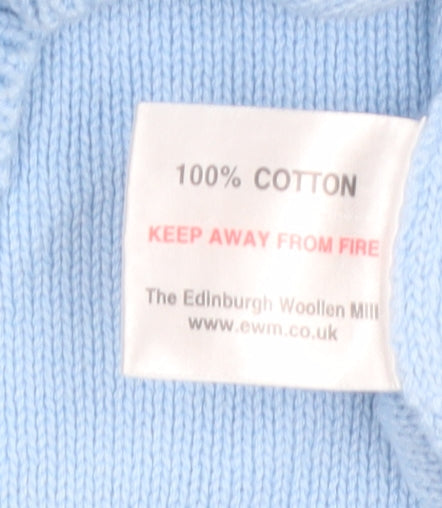Isle Essentials Women's Blue Cotton Short Sleeve Jumper Size 14-16
