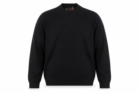 Johnston & Murphy Men's Black Silk Mock Neck Jumper L