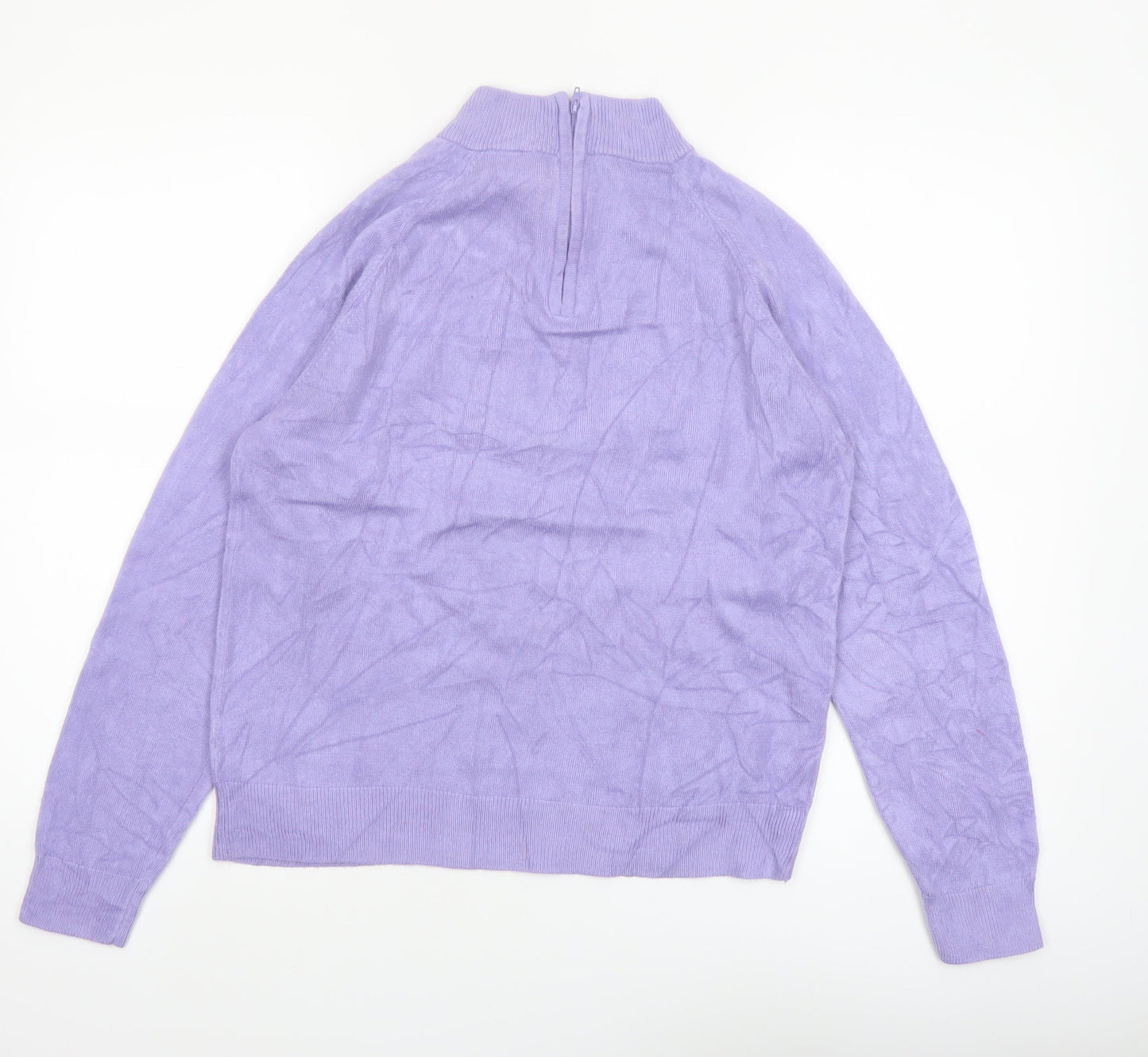 Draper's & Damon's Women's Purple Mock Neck Acrylic Jumper Size M