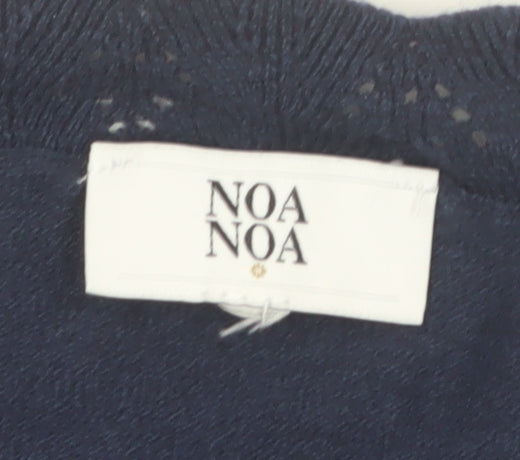 Noa Noa Women's Blue Cotton Short Sleeve Knit Jumper M