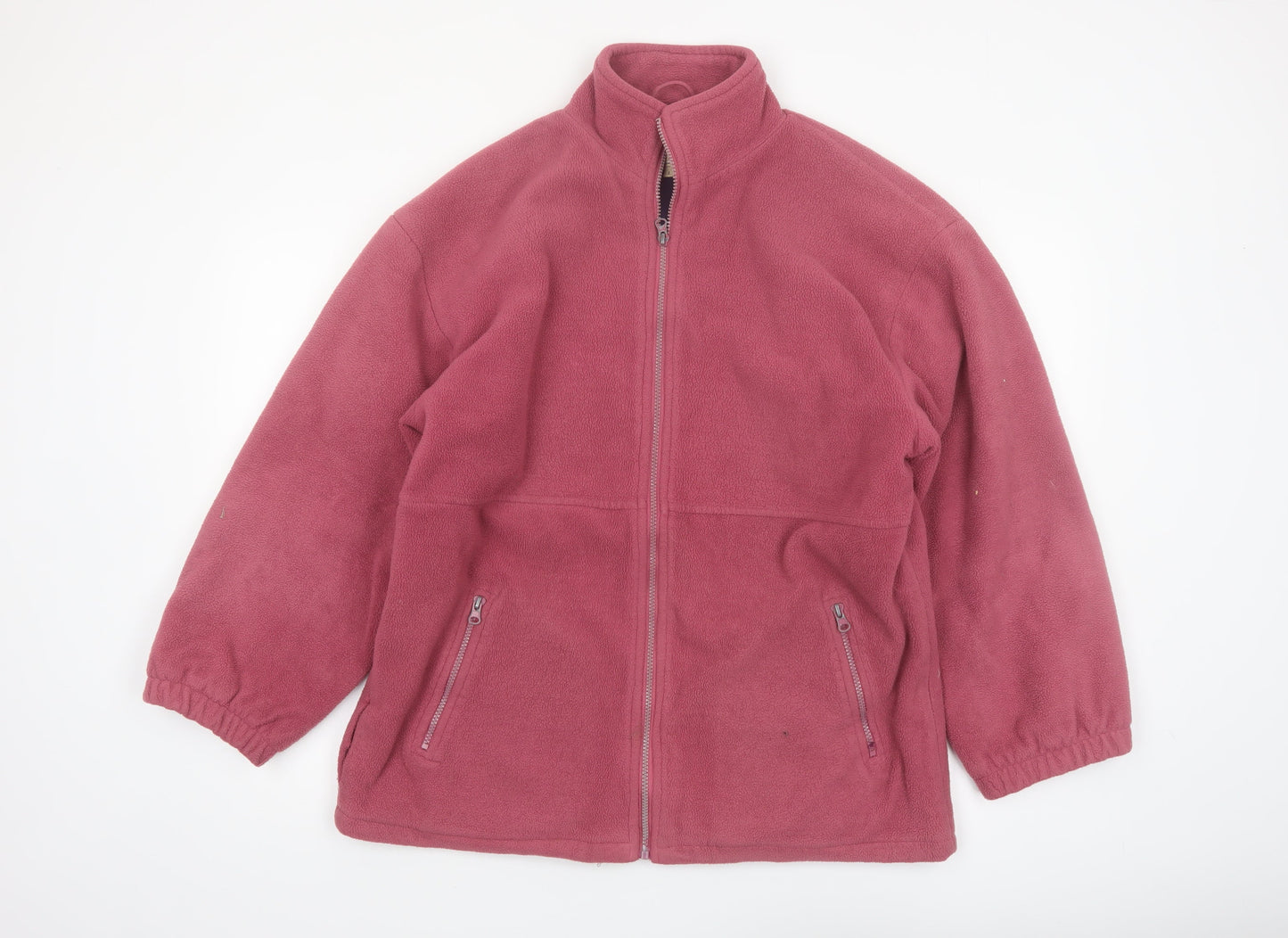 Cottonique Women’s Pink Fleece Full Zip Lightweight Jacket Size L